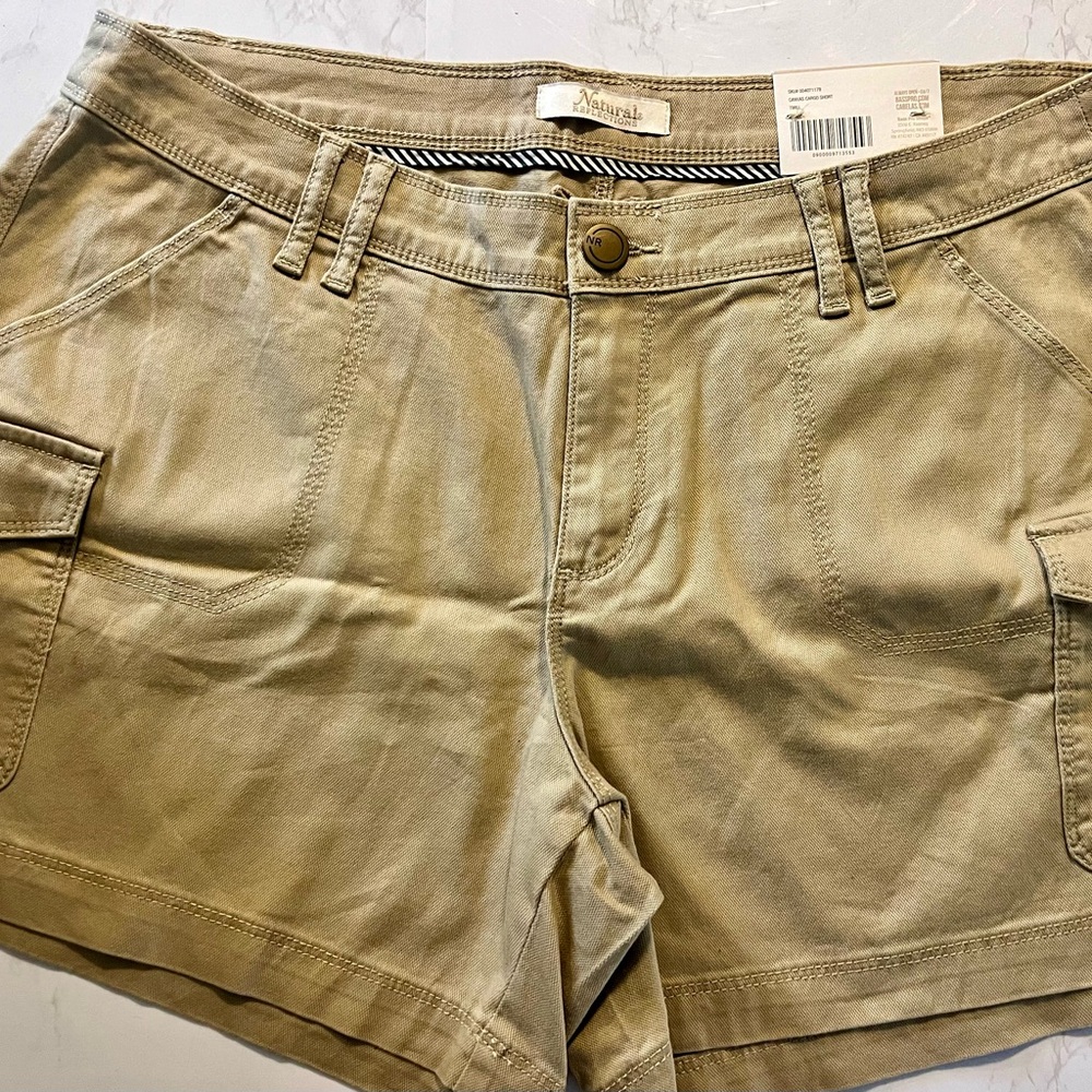 Natural Reflections Women's Cargo Shorts in Tan